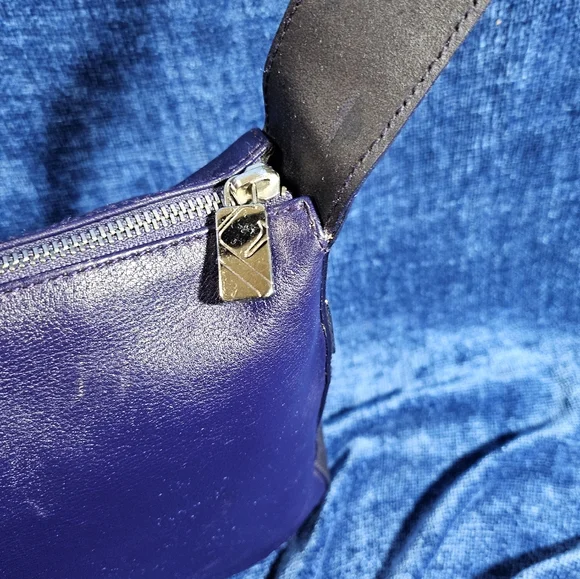 Y2K Furla Purple Leather Single Handle Shoulder Bag - Picture 10 of 13